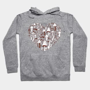 retro mushroom love heart Hoodie